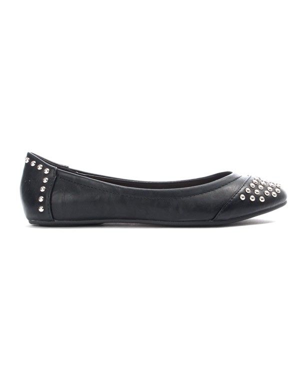 Chaussures femme Sinly: Ballerine clouté noire