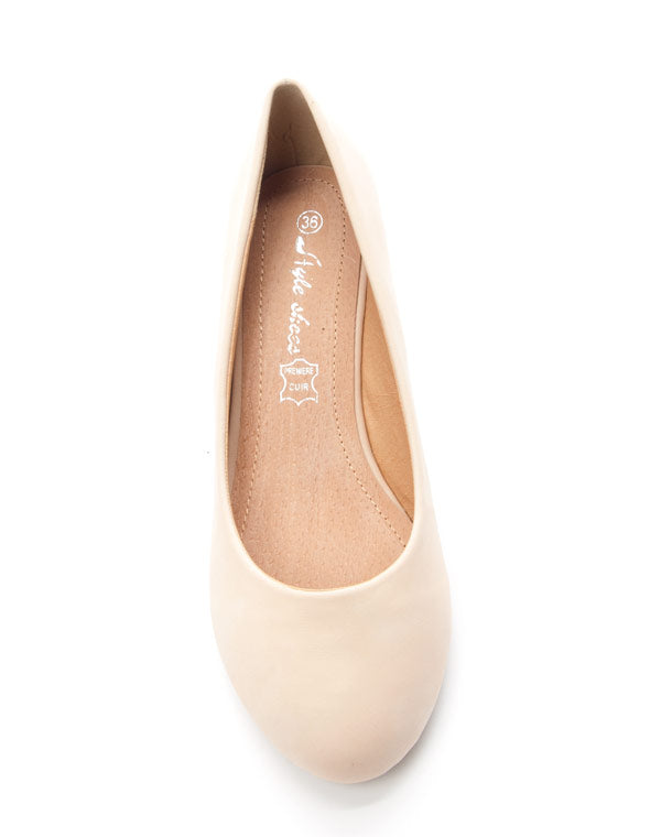 Chaussures femme Style Shoes: Escarpin compensée beige