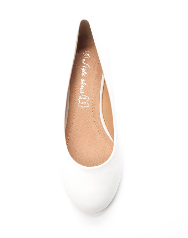 Chaussures femme Style Shoes: Escarpin compensée blanc