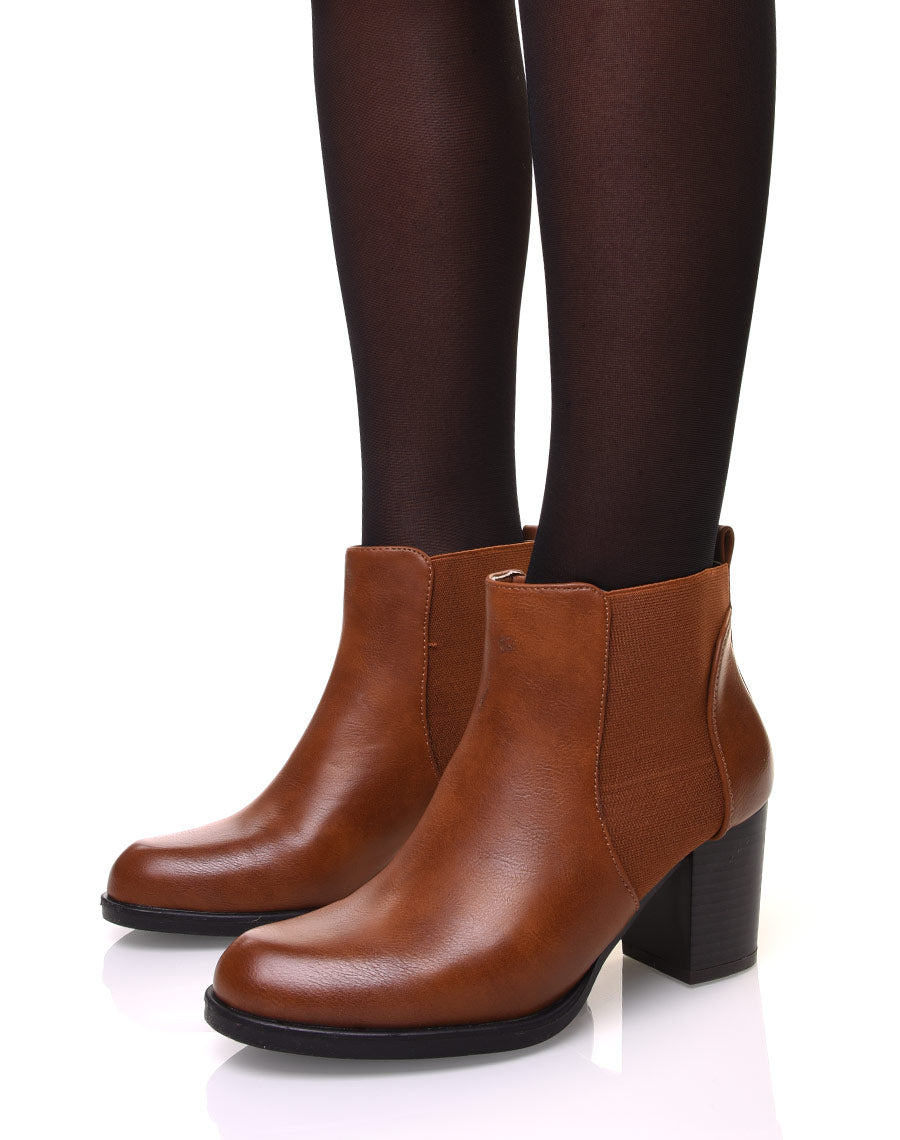 Chelsea boots camels à talon