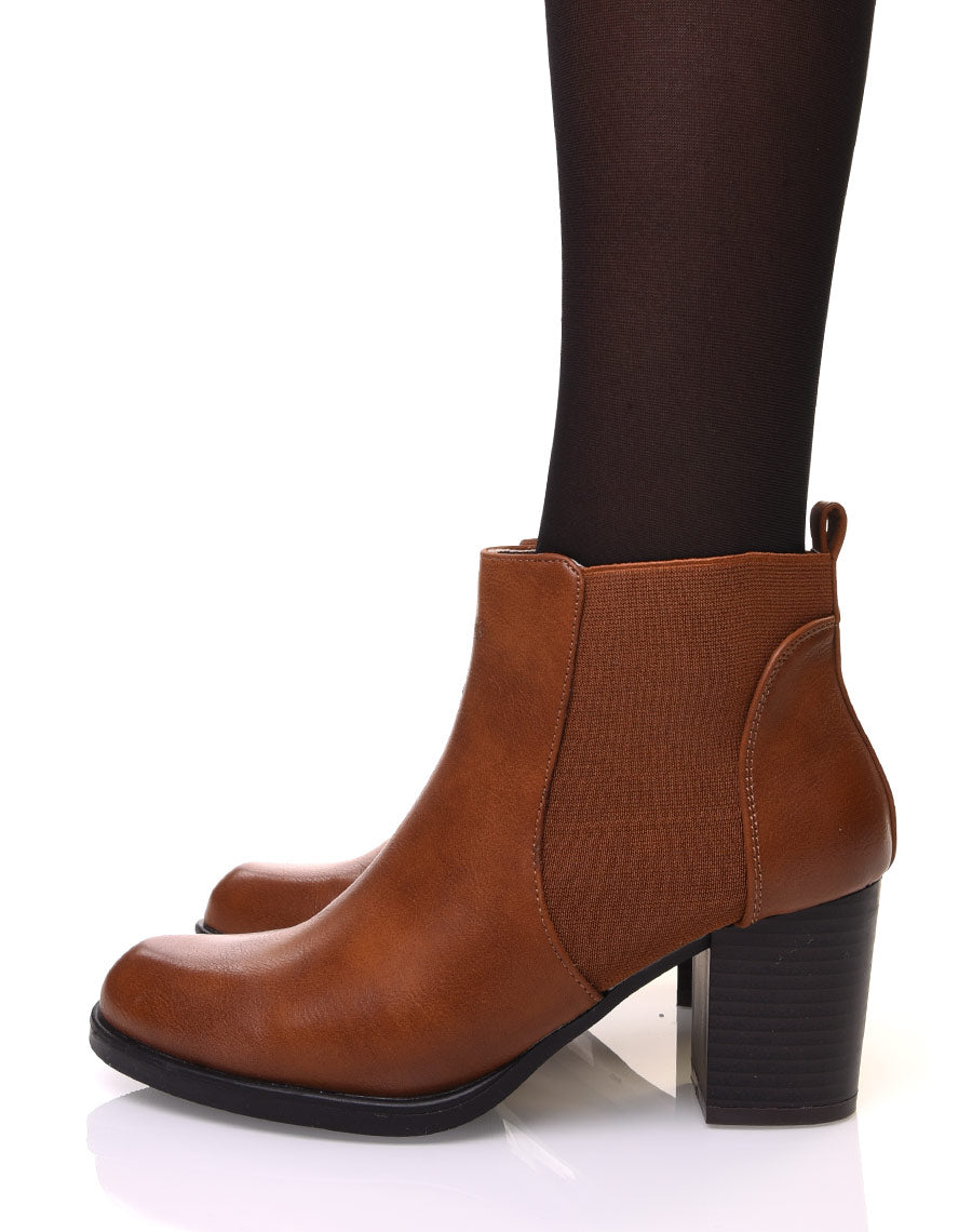 Chelsea boots camels à talon