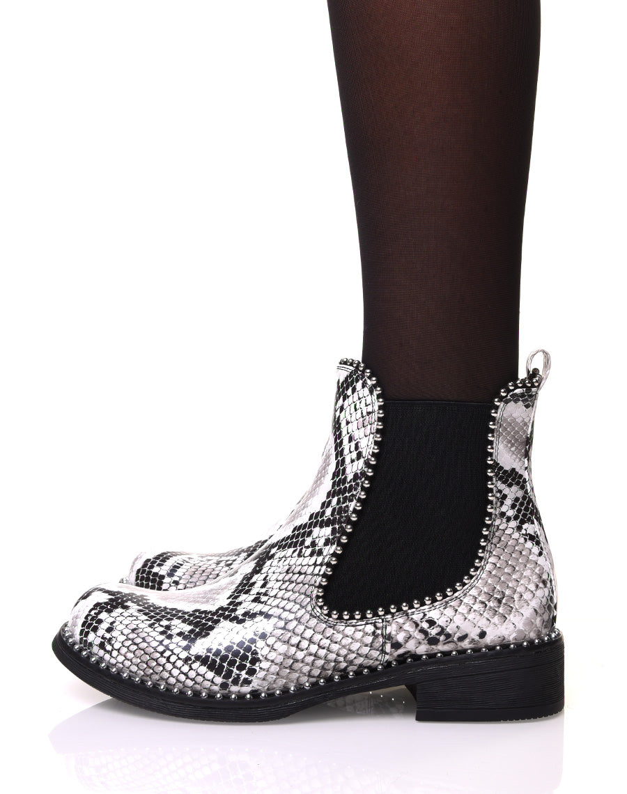 Chelsea boots effet peau de serpent