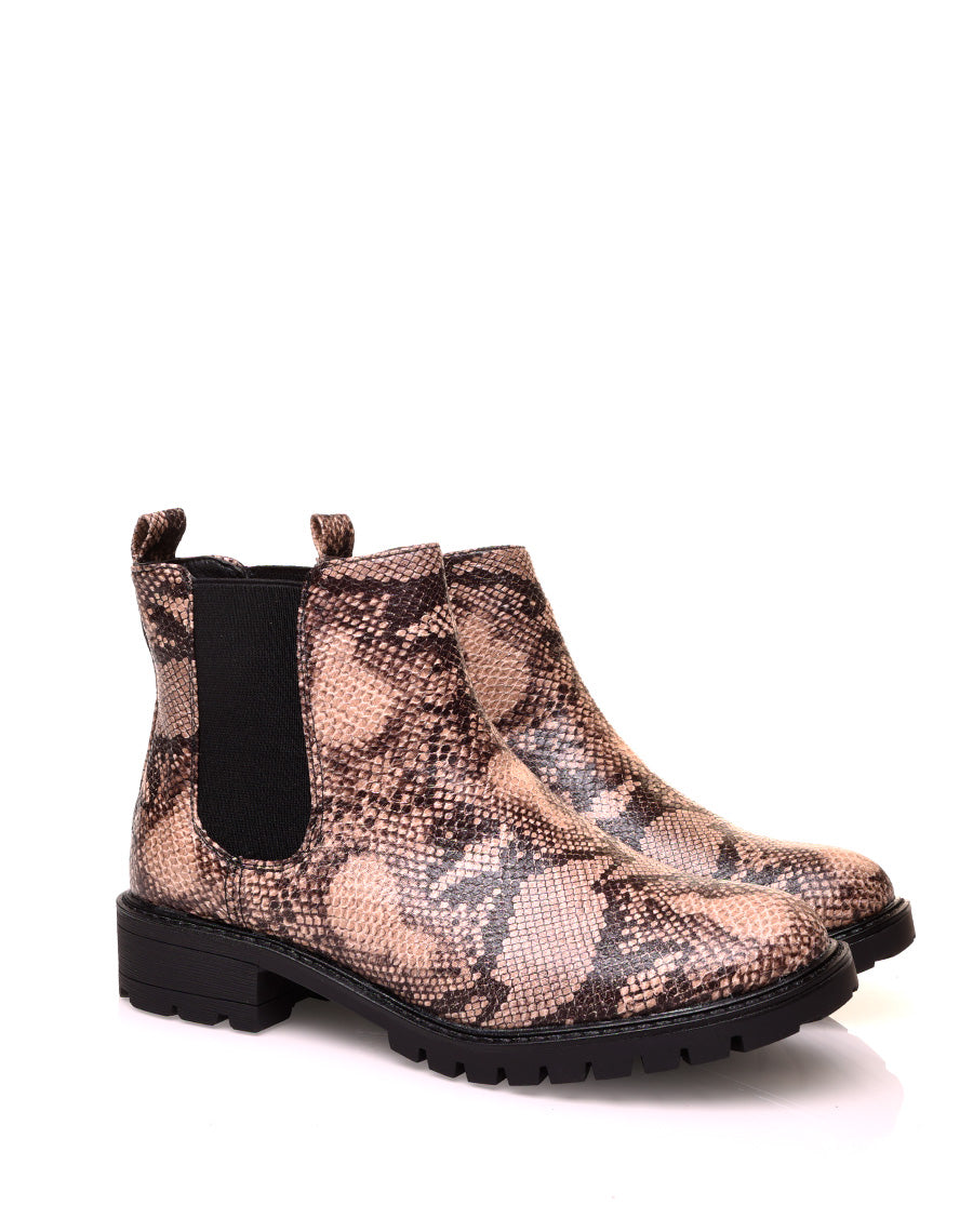 Chelsea Boots effet python plates