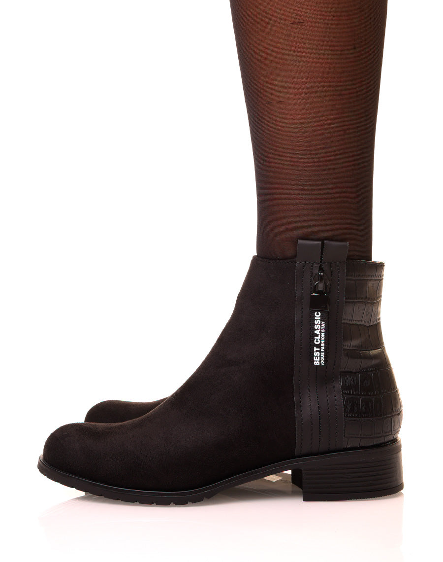 Chelsea boots noir bi matière