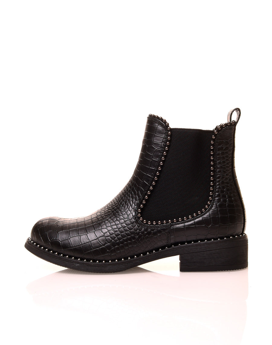 Chelsea boots noir effet python
