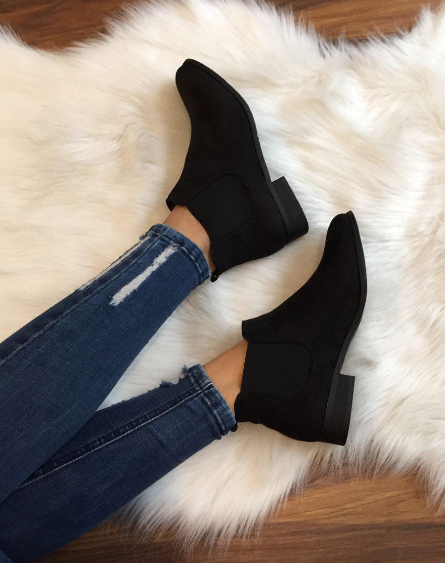 Chelsea boots noir en suédine