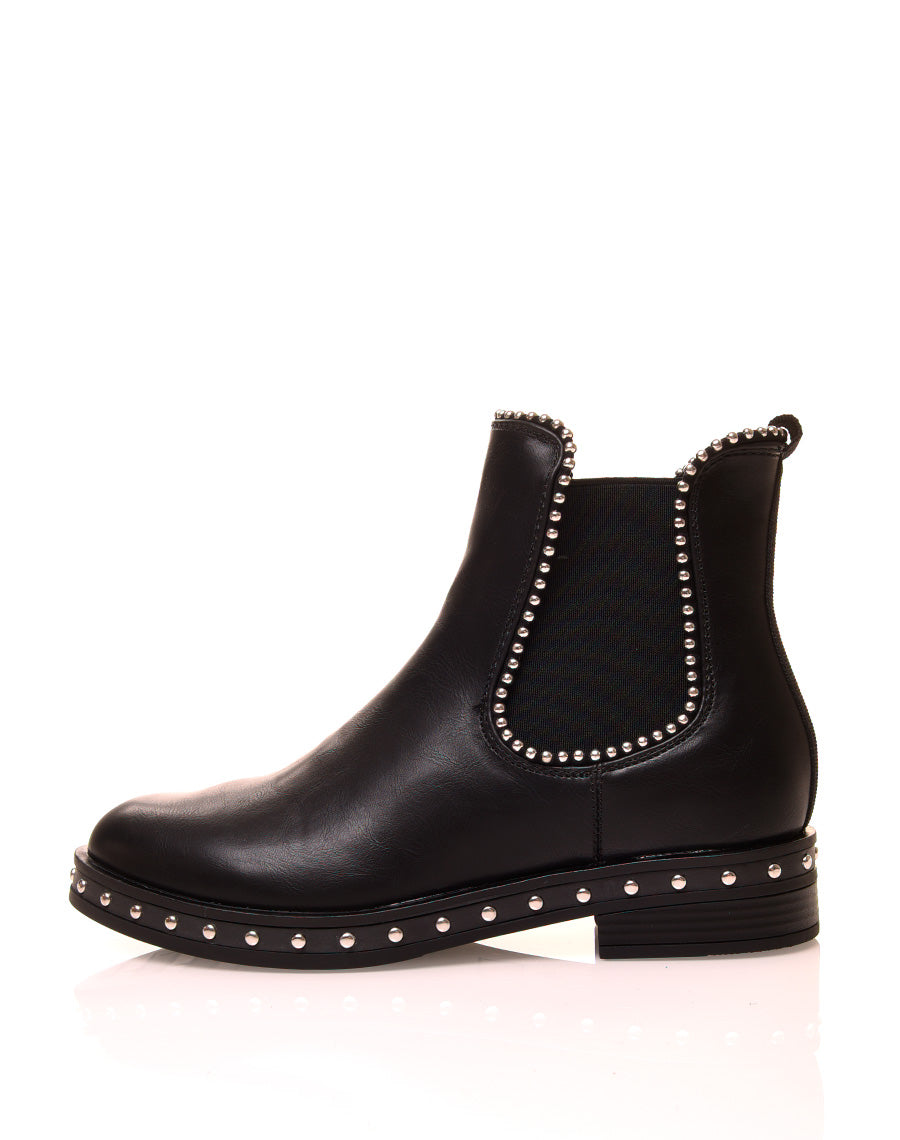 Chelsea boots noire à détails perles