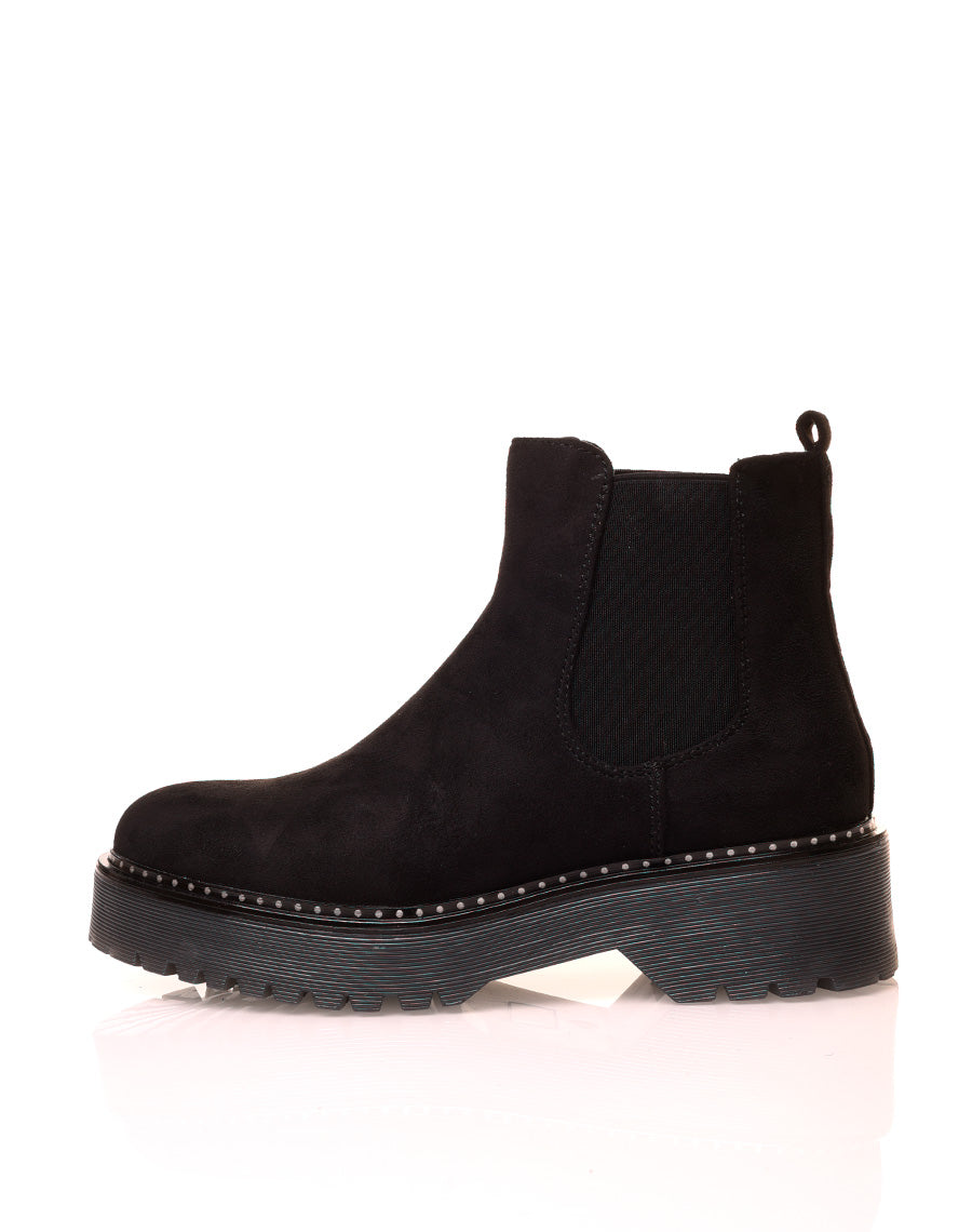 Chelsea boots noires en suédine