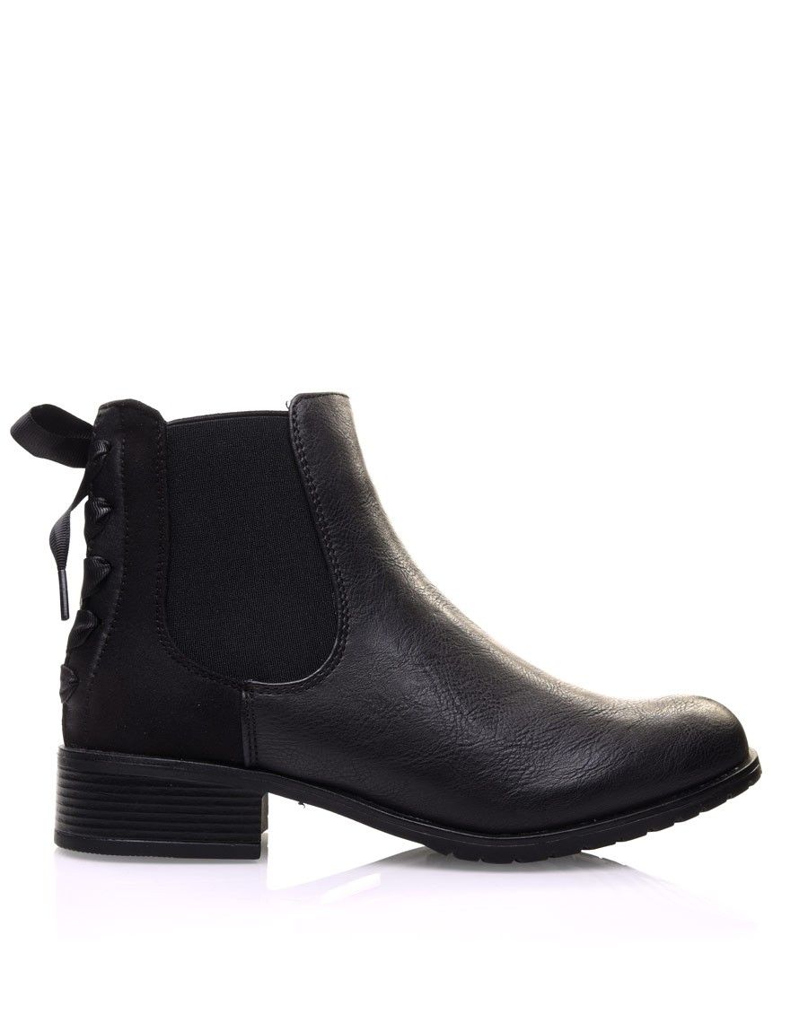 Chelsea boots noires à noeuds 