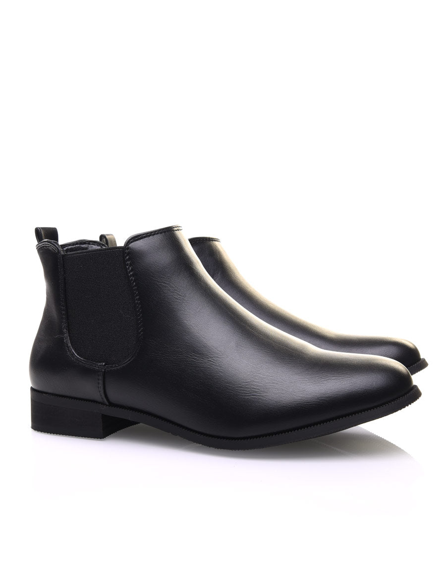 Chelsea boots noirs plates