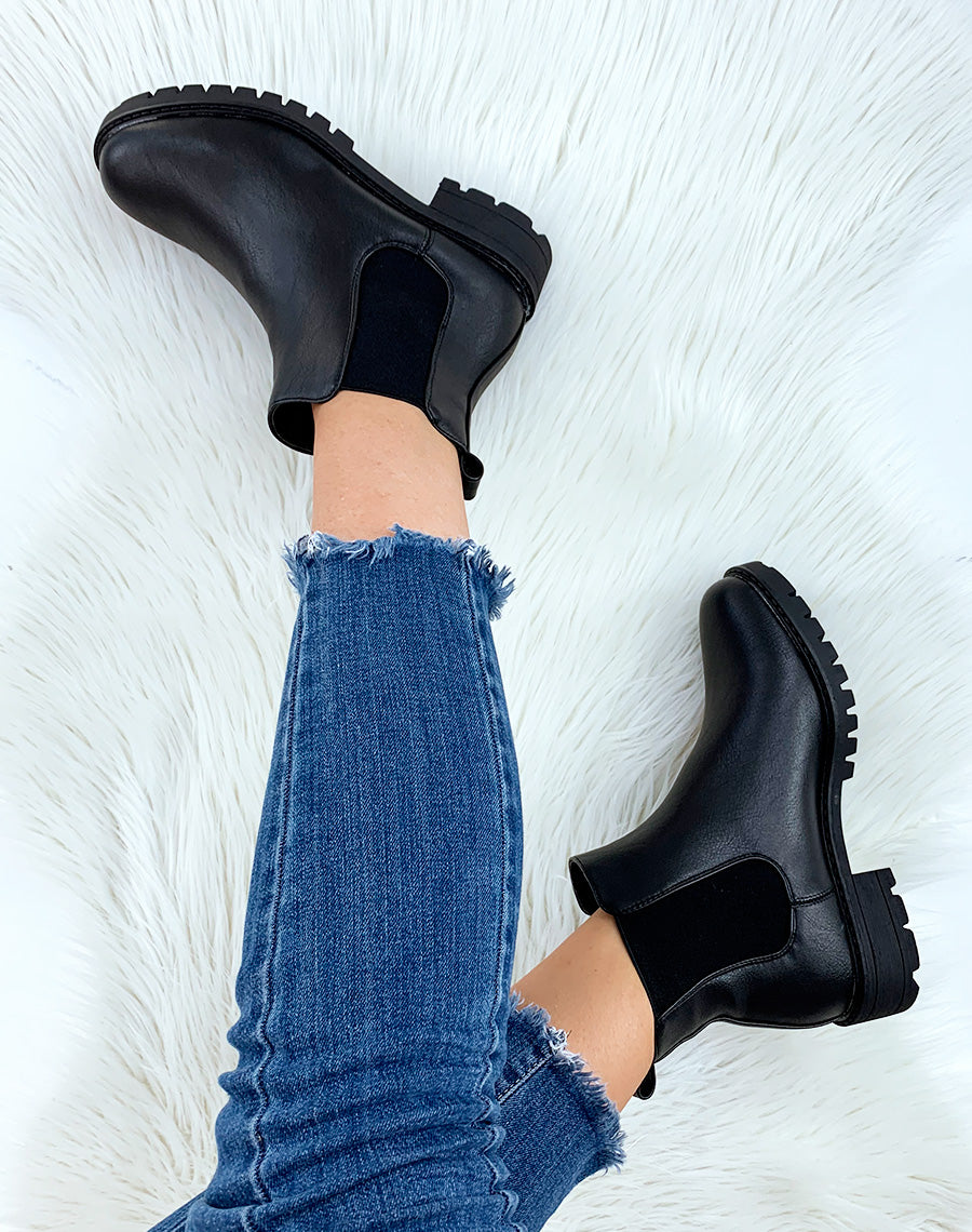 Chelsea Boots noirs plates