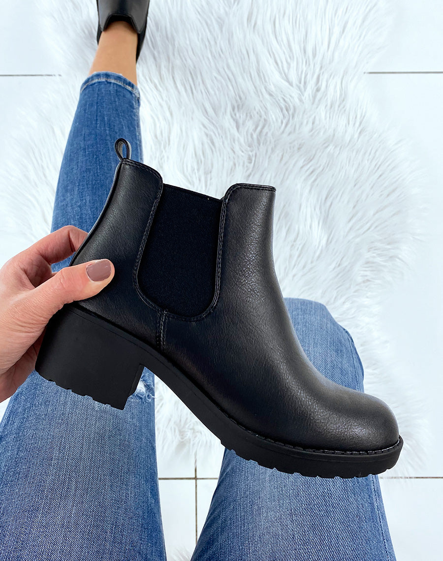 Chelsea noires à talon