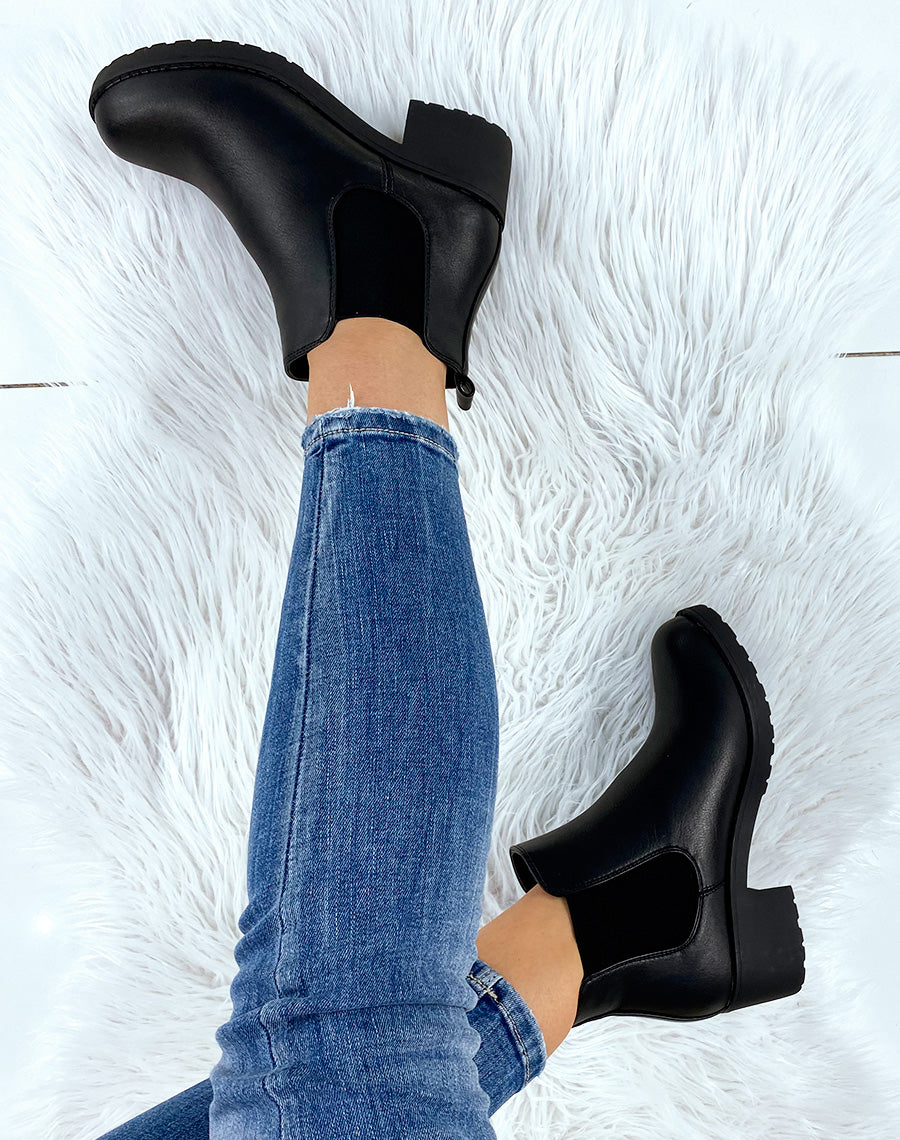 Chelsea noires à talon