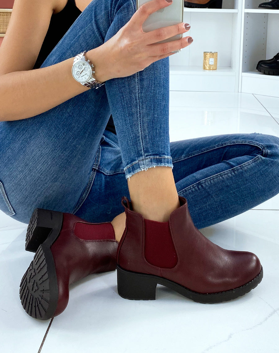 Chelsea rouges à talon