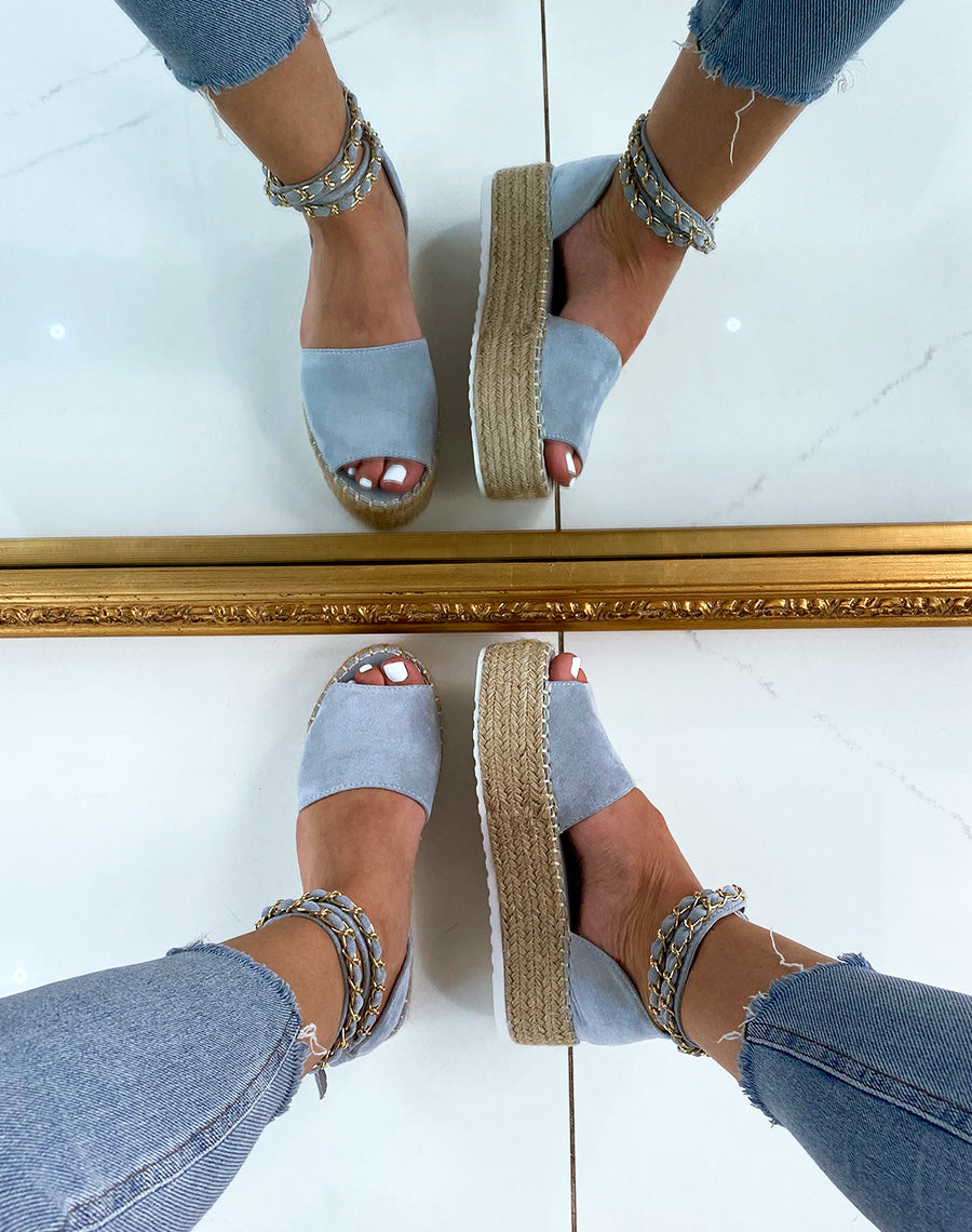 Compensée bleue à chaine dorée