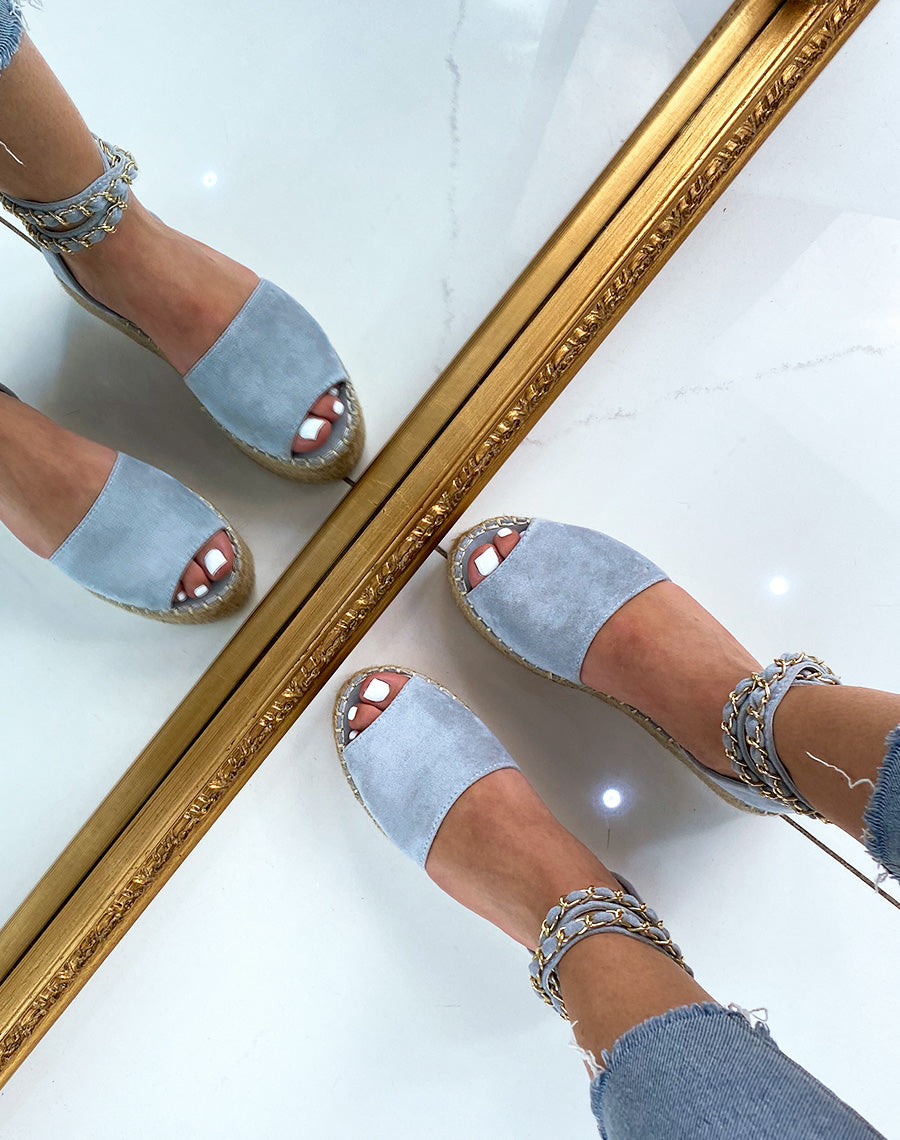 Compensée bleue à chaine dorée