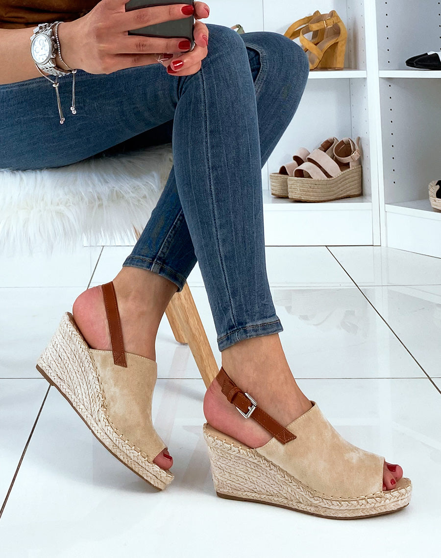 Compensées beiges ouvertes