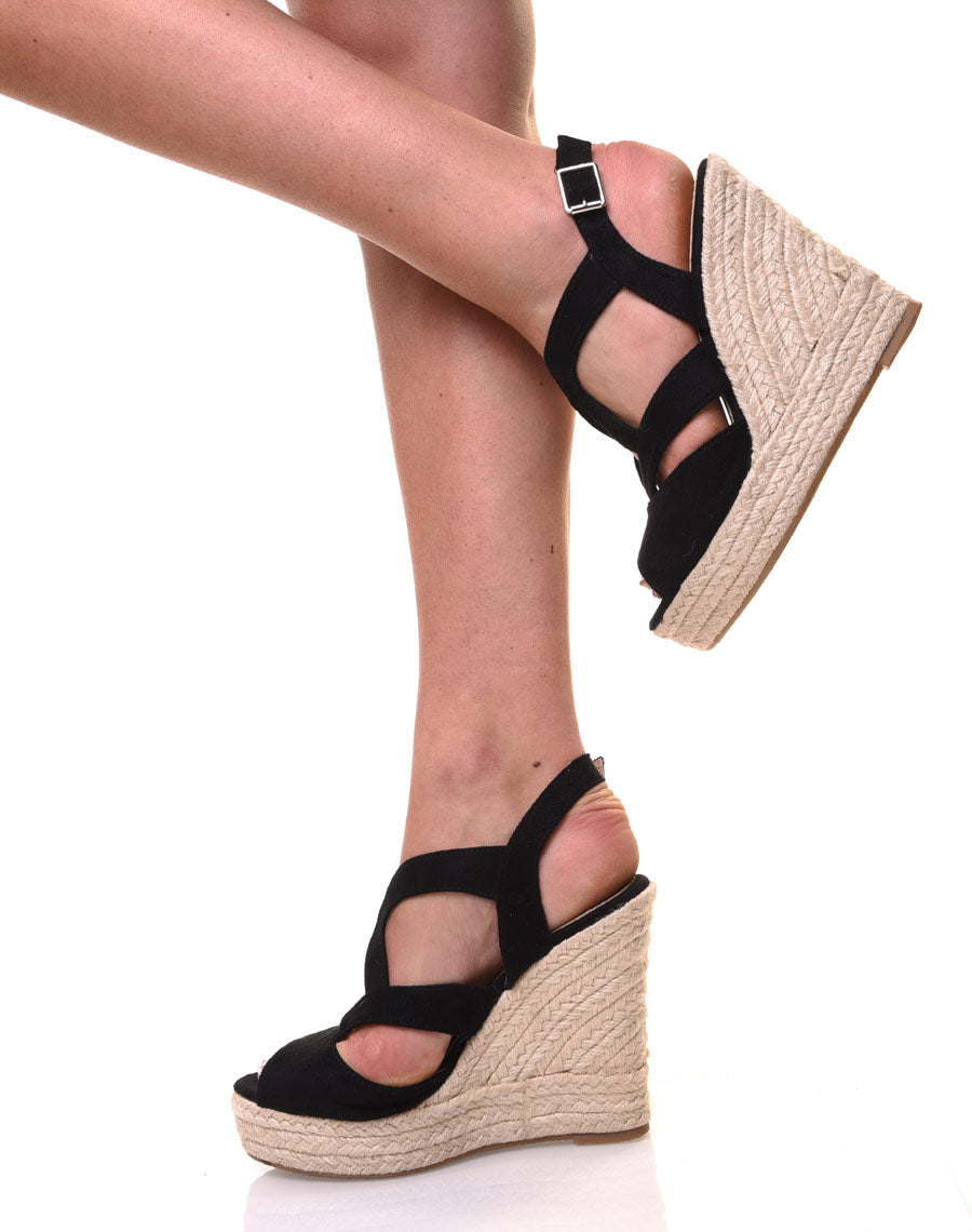 Compensées noires en suédine