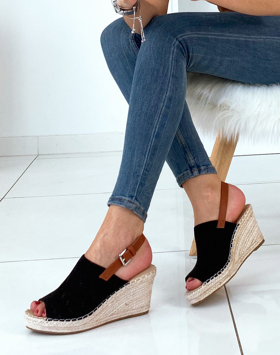 Compensées noires ouvertes