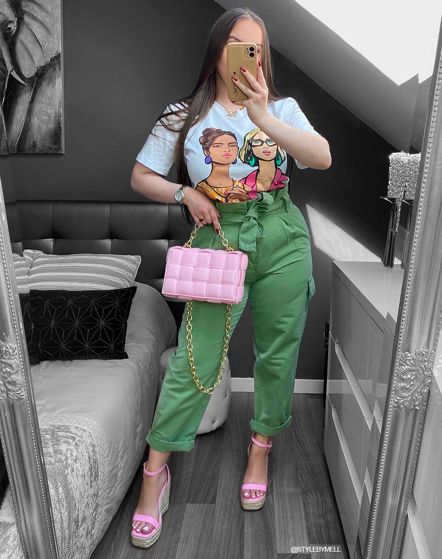 Compensées roses à bout carré et talon haut