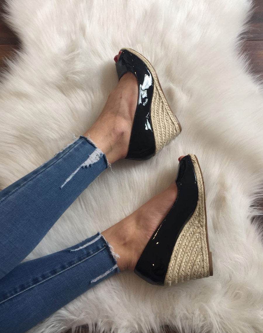 Compensées vernis noires