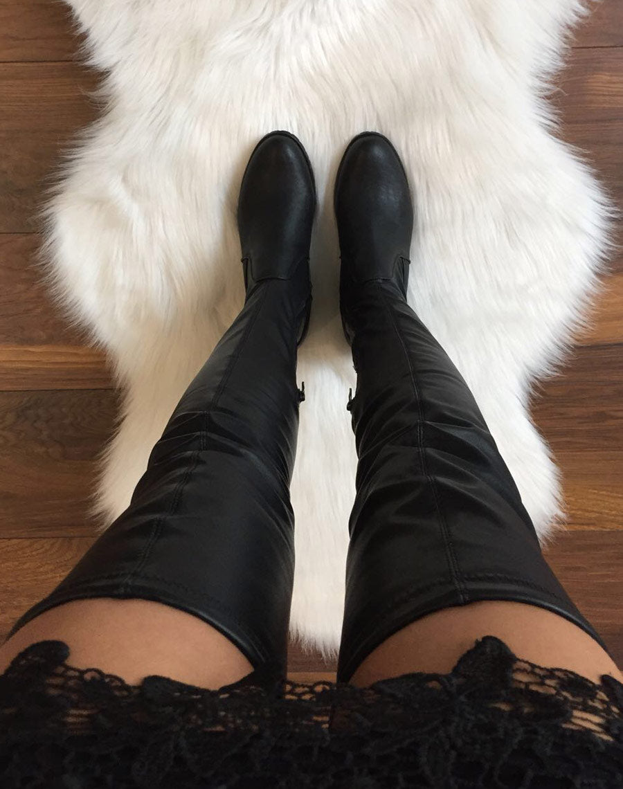 Cuissardes plates noir ajustables