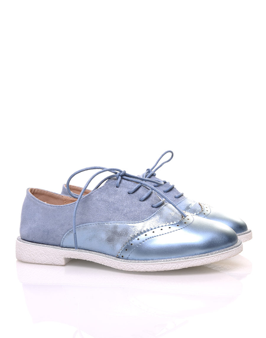 Derbies bleu effet suédine