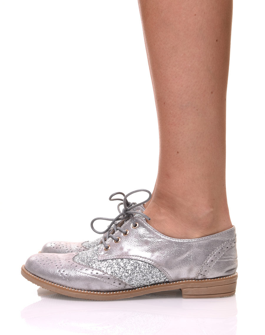 Derbies classique bi matières grises