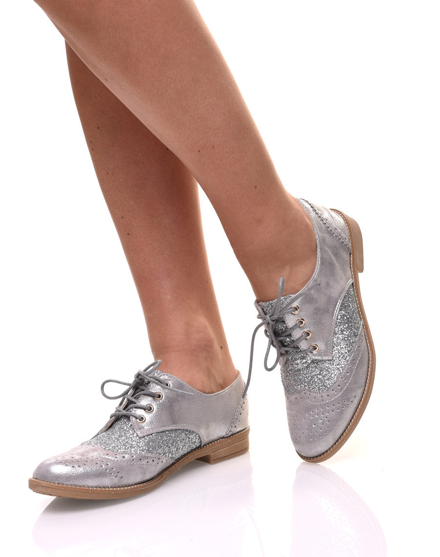 Derbies classique bi matières grises