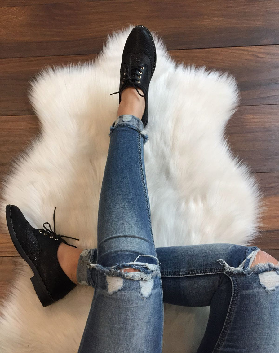 Derbies classique bi matières noires