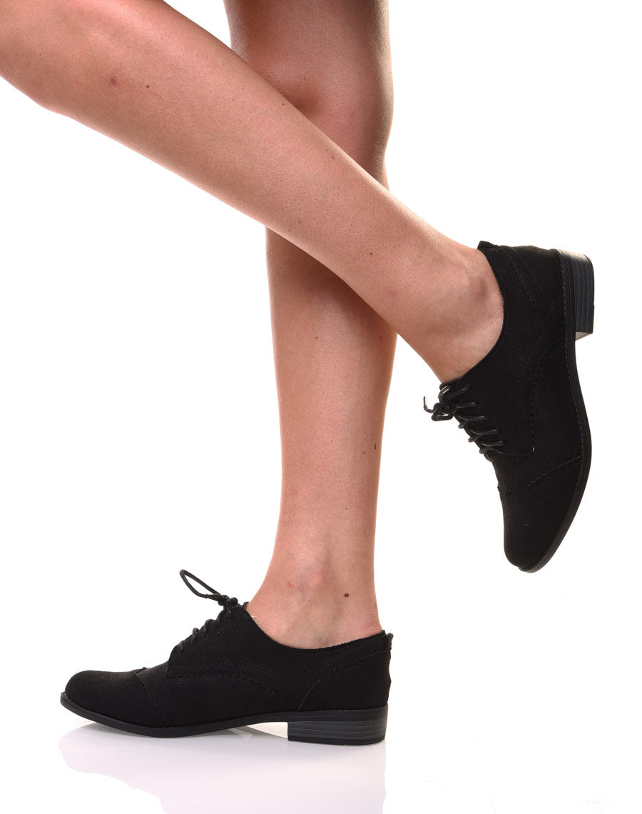 Derbies noires en suédine