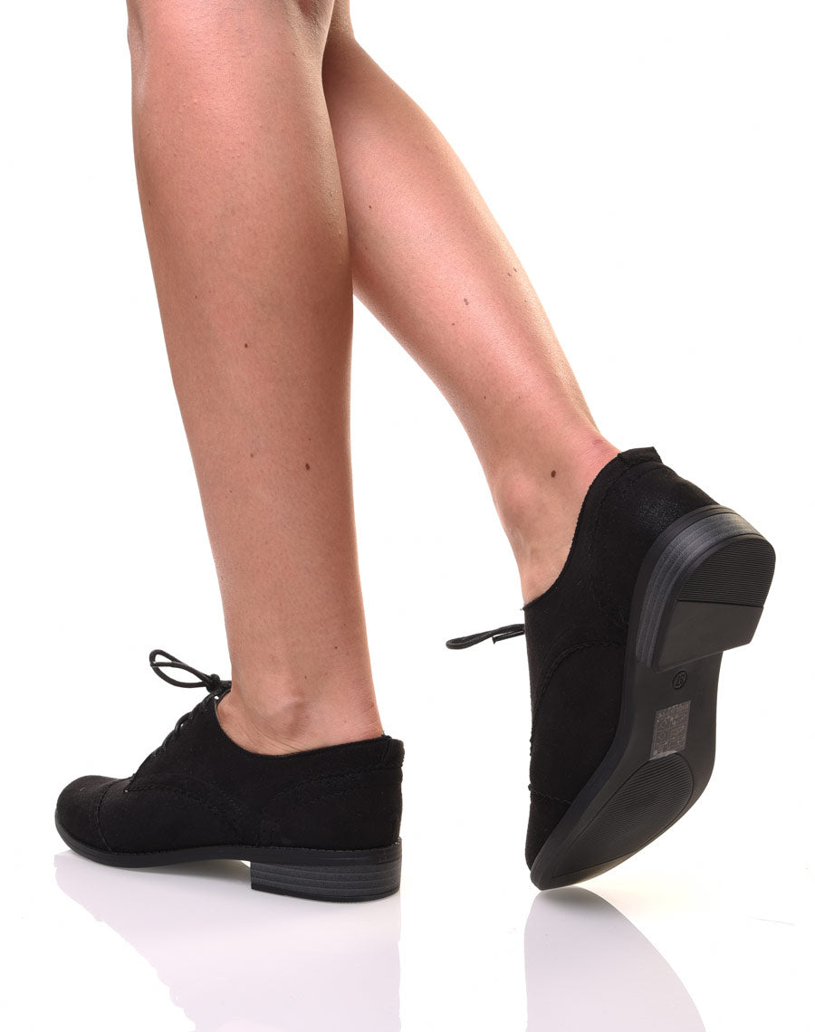 Derbies noires en suédine