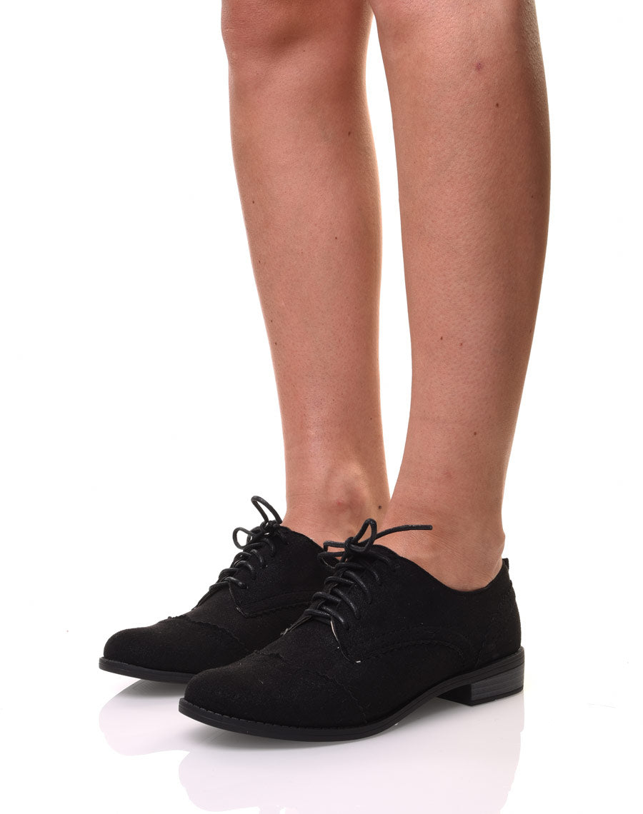 Derbies noires en suédine