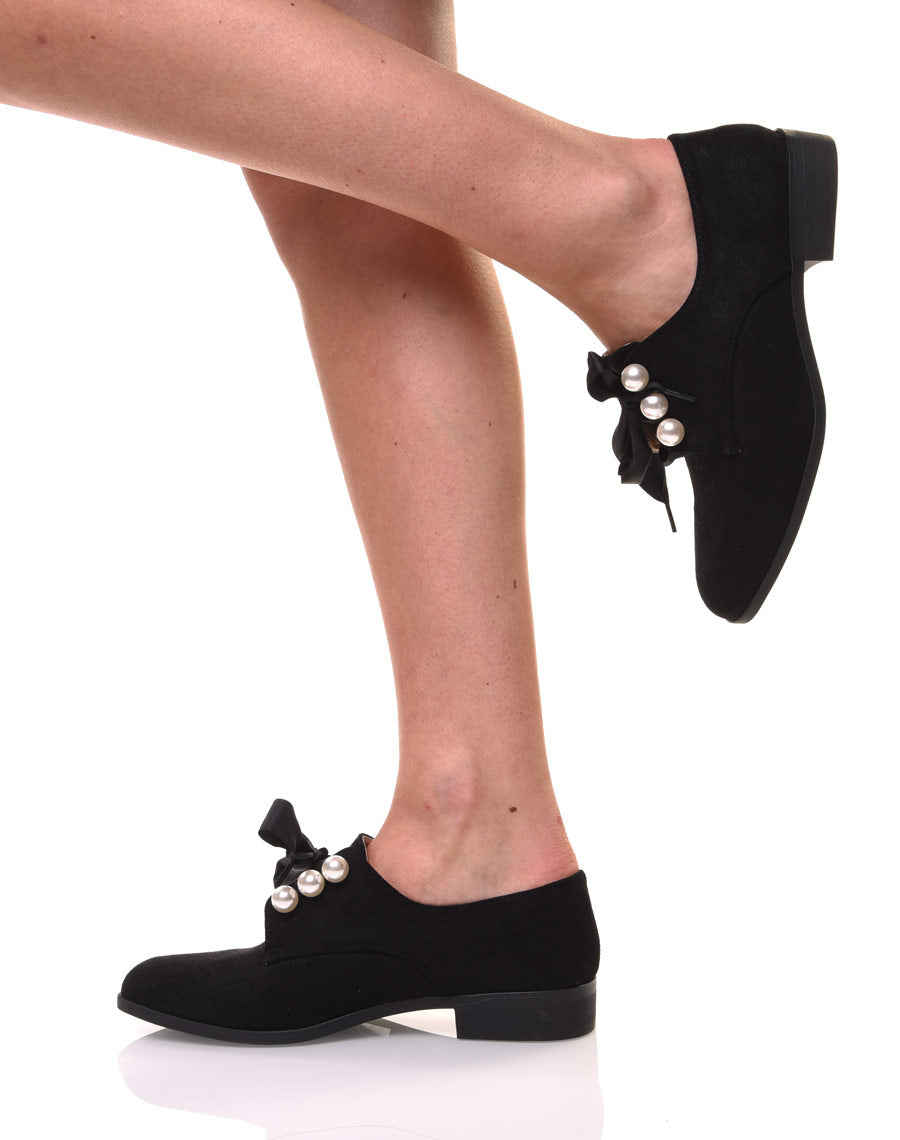 Derbies noires en suédine