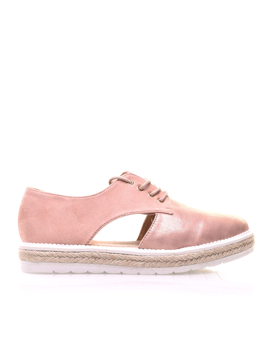 Derbies roses avec semelle épaisse