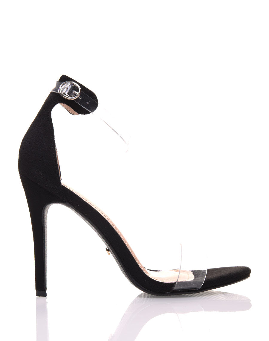 Escarpins bi matières noires