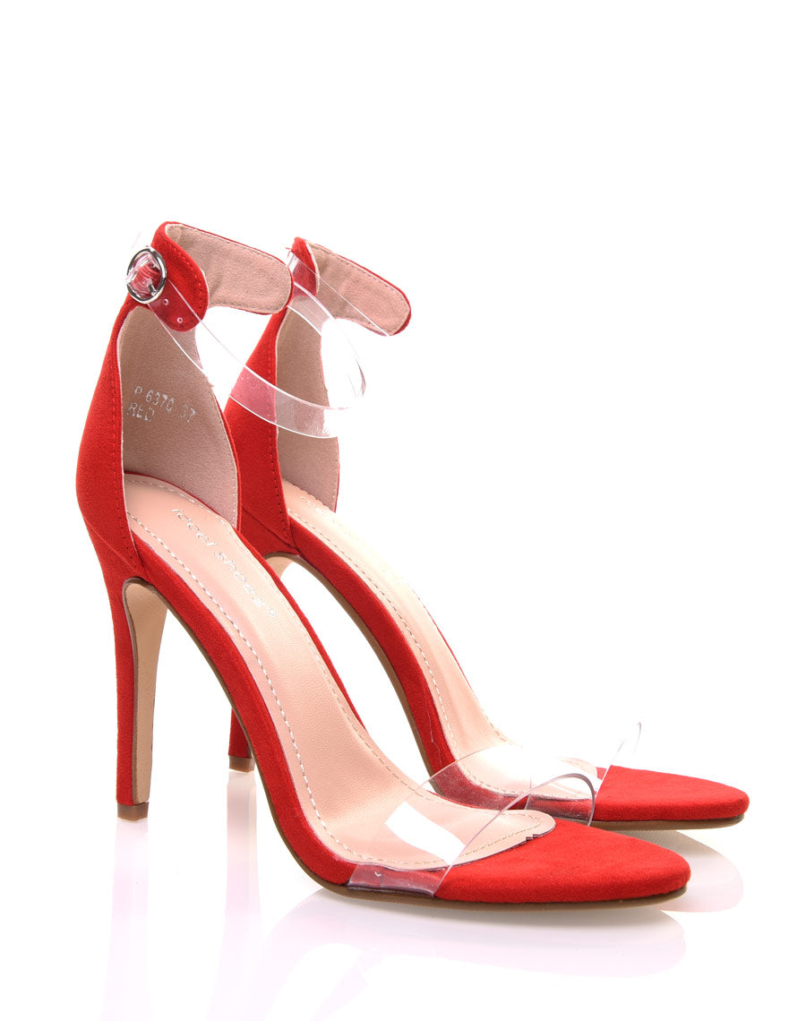 Escarpins bi matières rouges