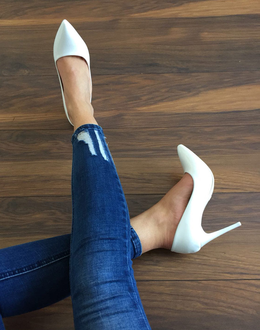 Escarpins blancs vernis