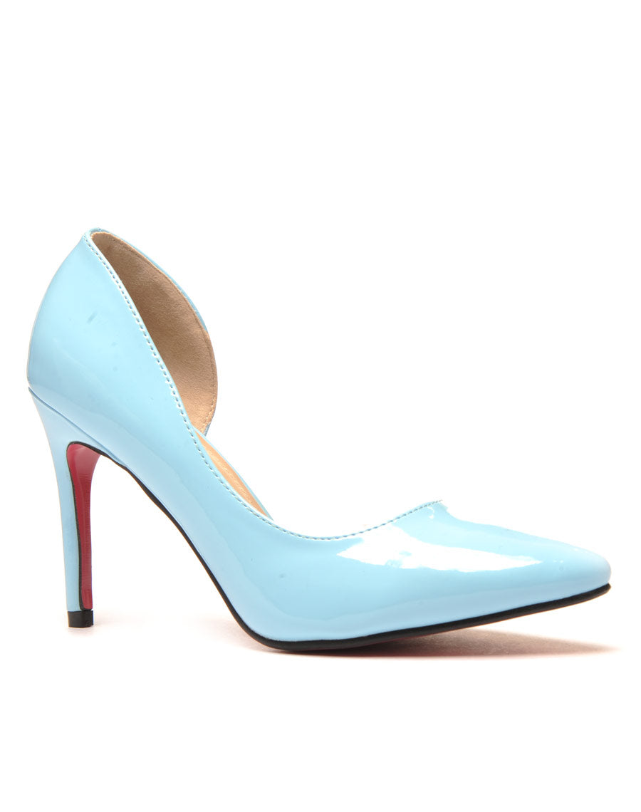 Escarpins bleu vernis