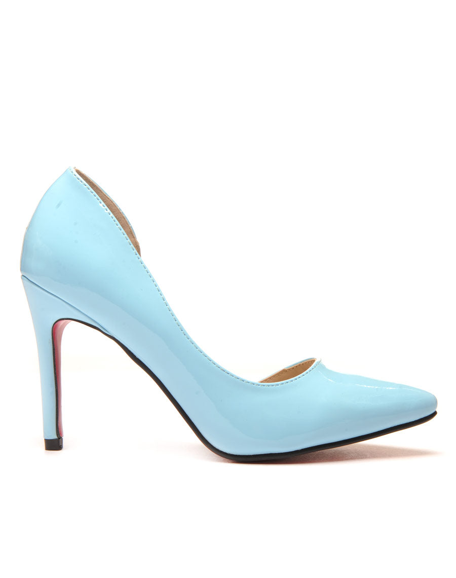 Escarpins bleu vernis
