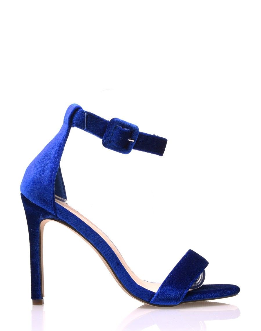 Escarpins bleus en velours