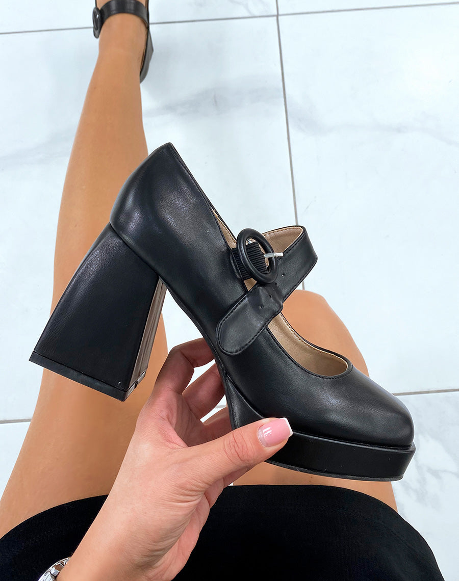 Escarpins style babies noir