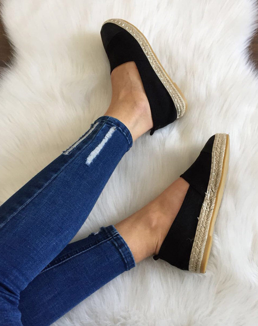 Espadrille noire suédine