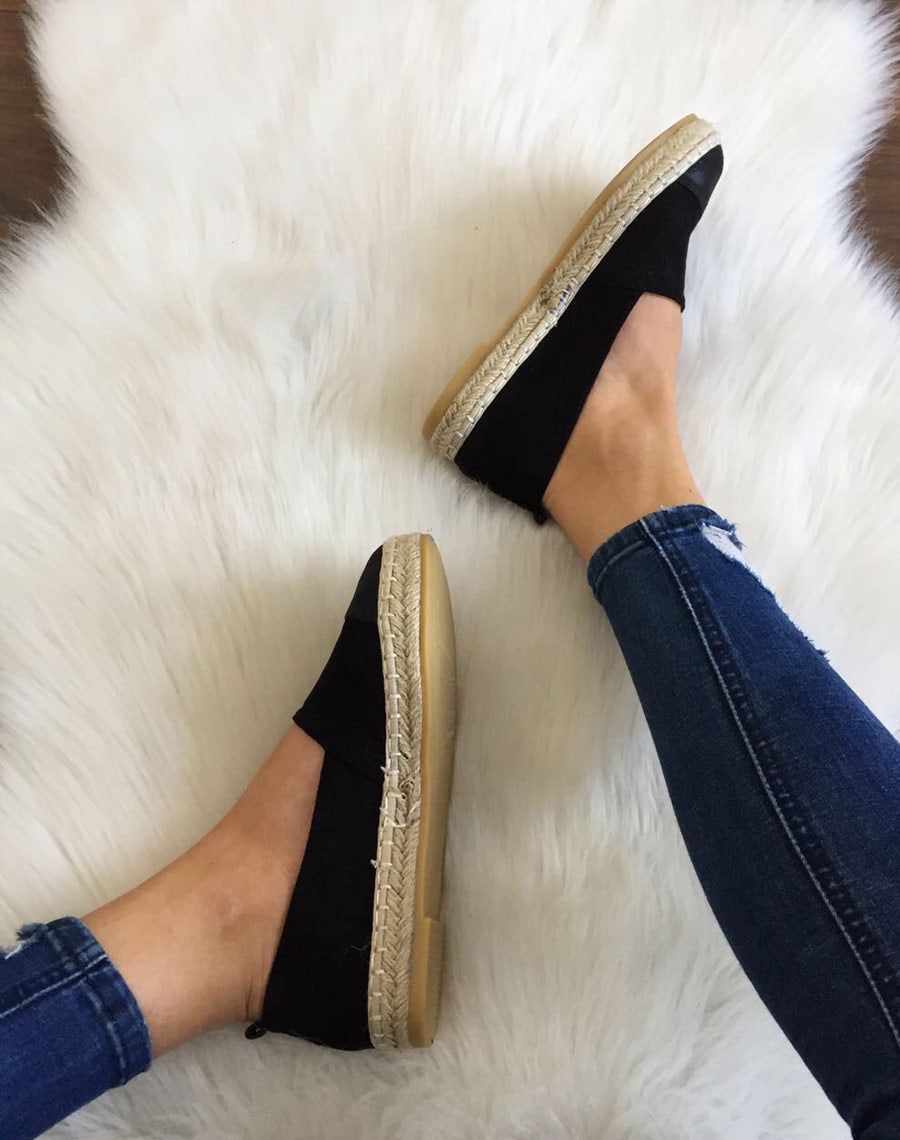 Espadrille noire suédine