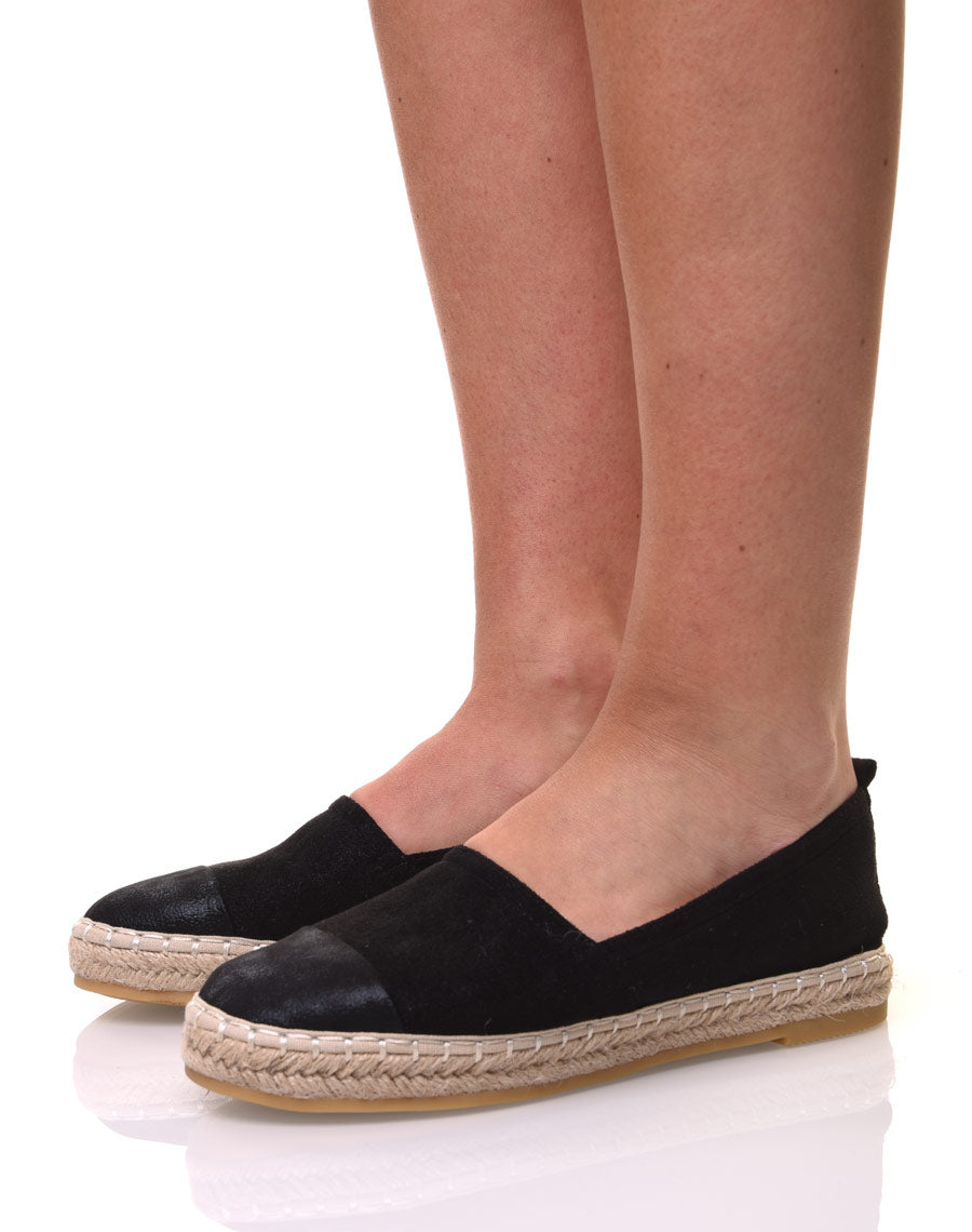 Espadrille noire suédine