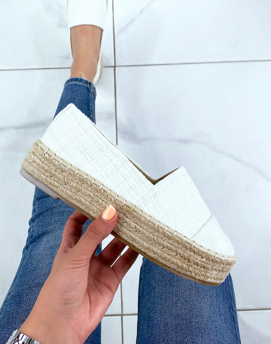 Espadrilles beiges pailletés