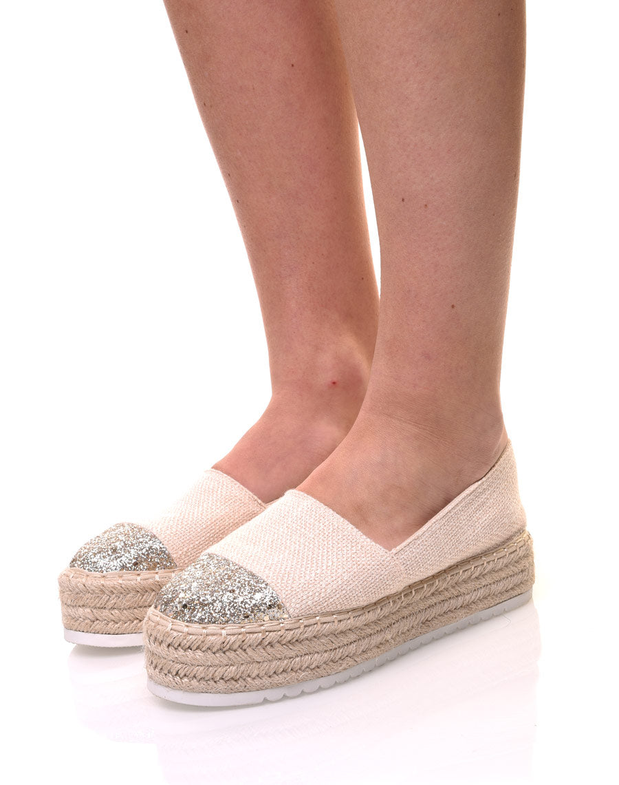 Espadrilles beiges semelles épaisses