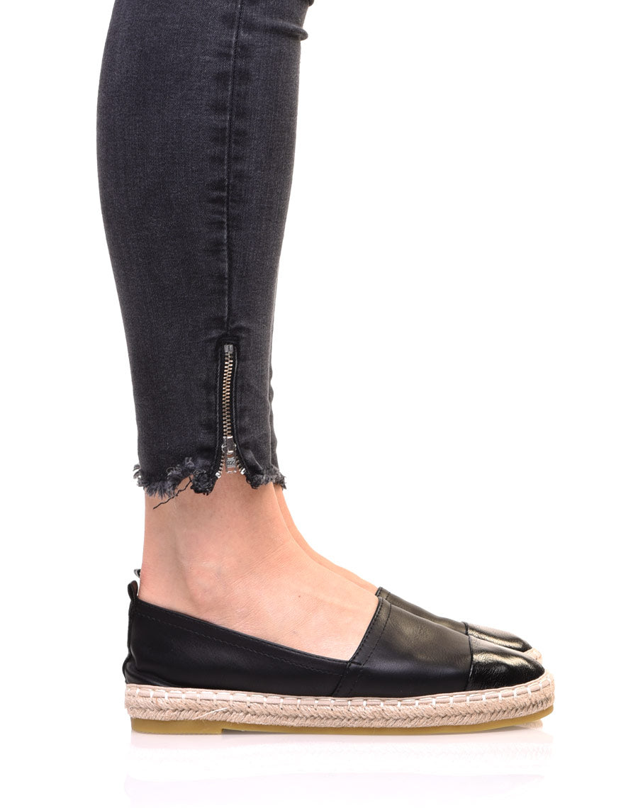 Espadrilles bi matières noires