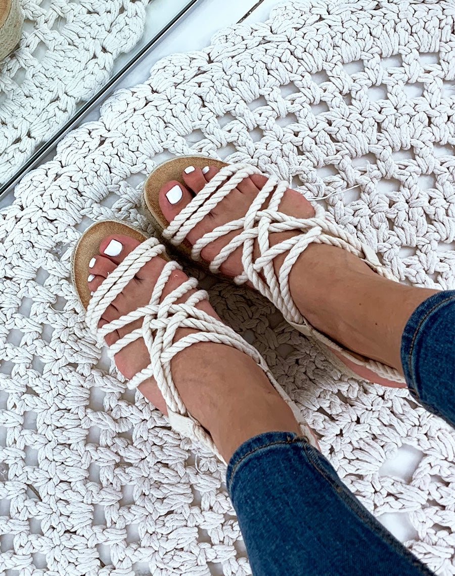 Espadrilles compensées beiges