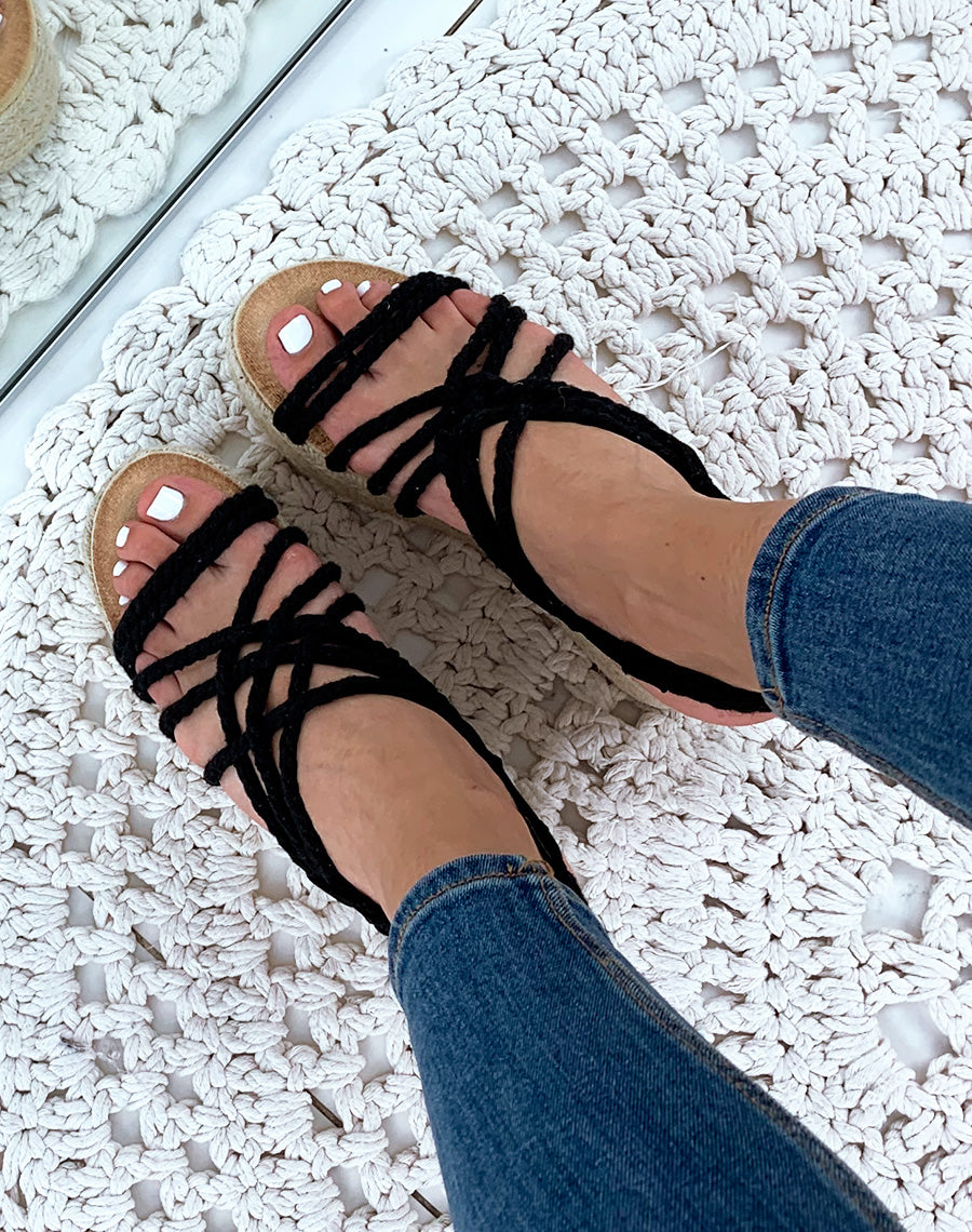 Espadrilles compensées noires